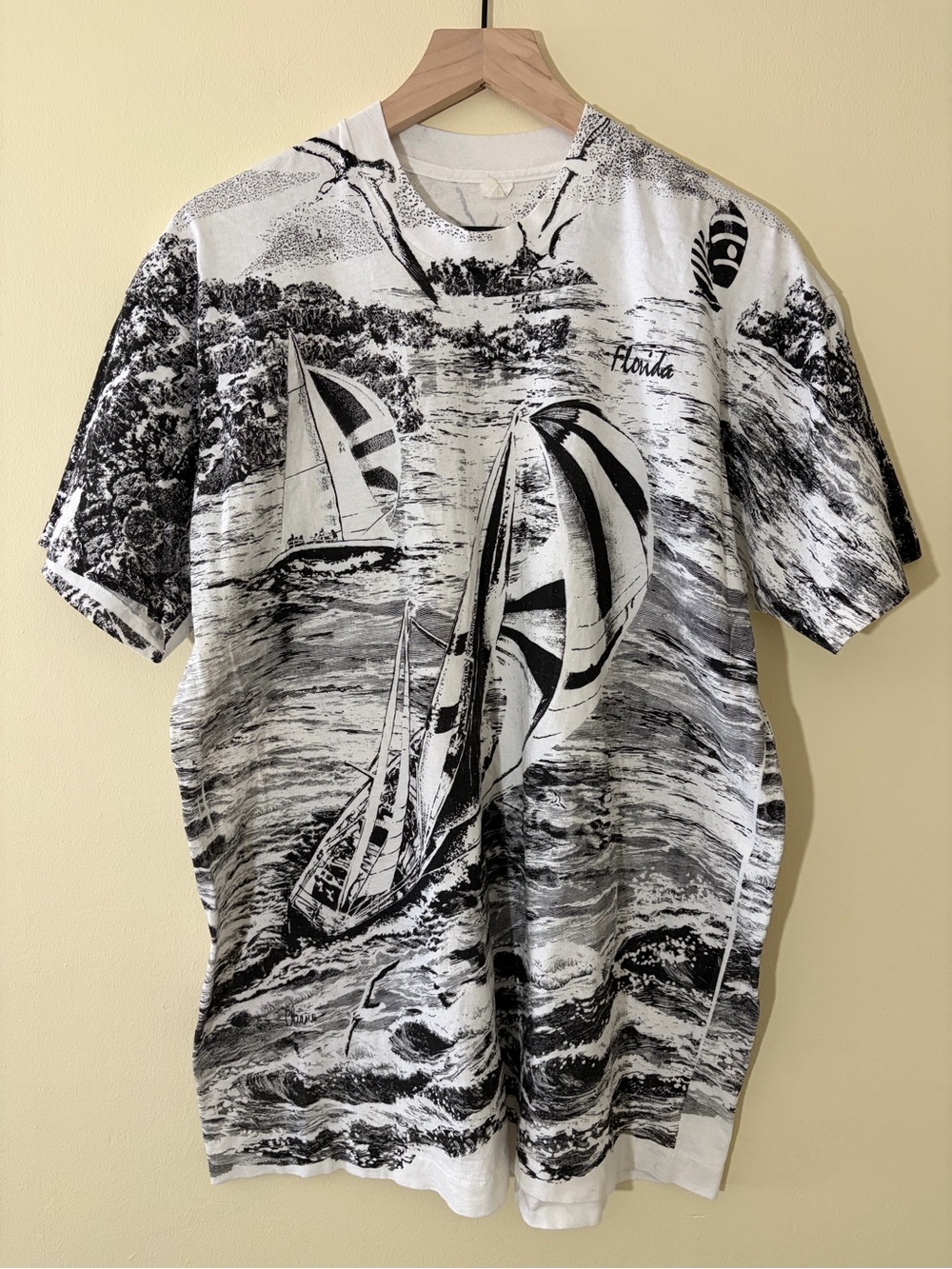 90s Single Stitch AOP Florida Sailing T-Shirt
